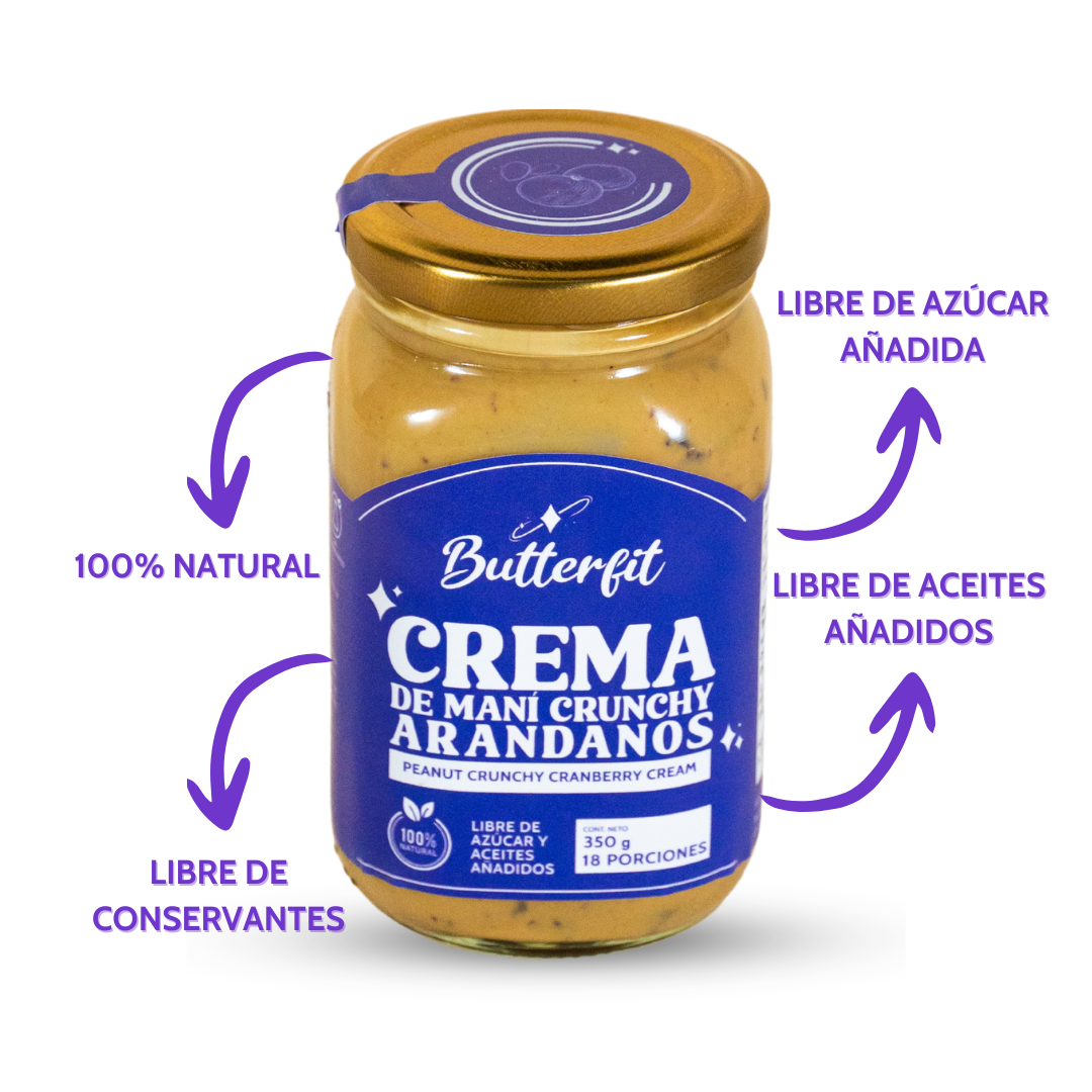 Crema de Mani Crunchy Arandanos