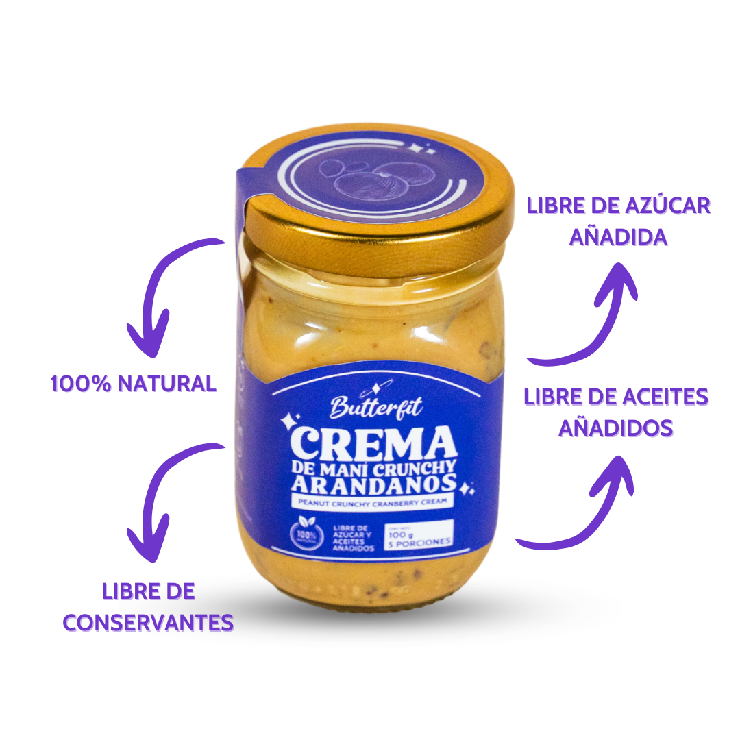 Crema de Mani Crunchy Arandanos