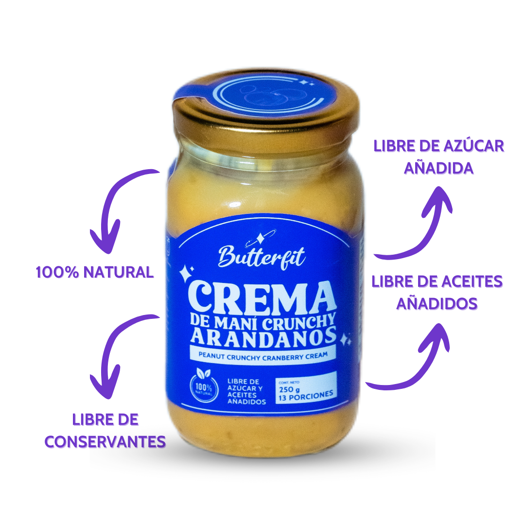 Crema de Mani Crunchy Arandanos